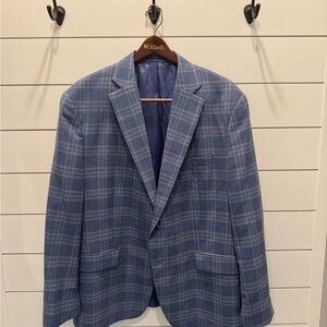 Hart Schaffner Marx Blue Sport Coat Classic Plaid Design
